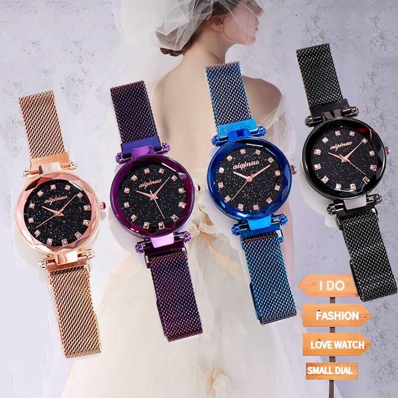 Luxury Women Watches Diamond Ladies Magnetic Starry Sky Clock Fashion Female Quartz Wristwatches Relogio Feminino Zegarek Damski