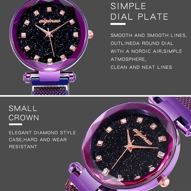 Luxury Women Watches Diamond Ladies Magnetic Starry Sky Clock Fashion Female Quartz Wristwatches Relogio Feminino Zegarek Damski