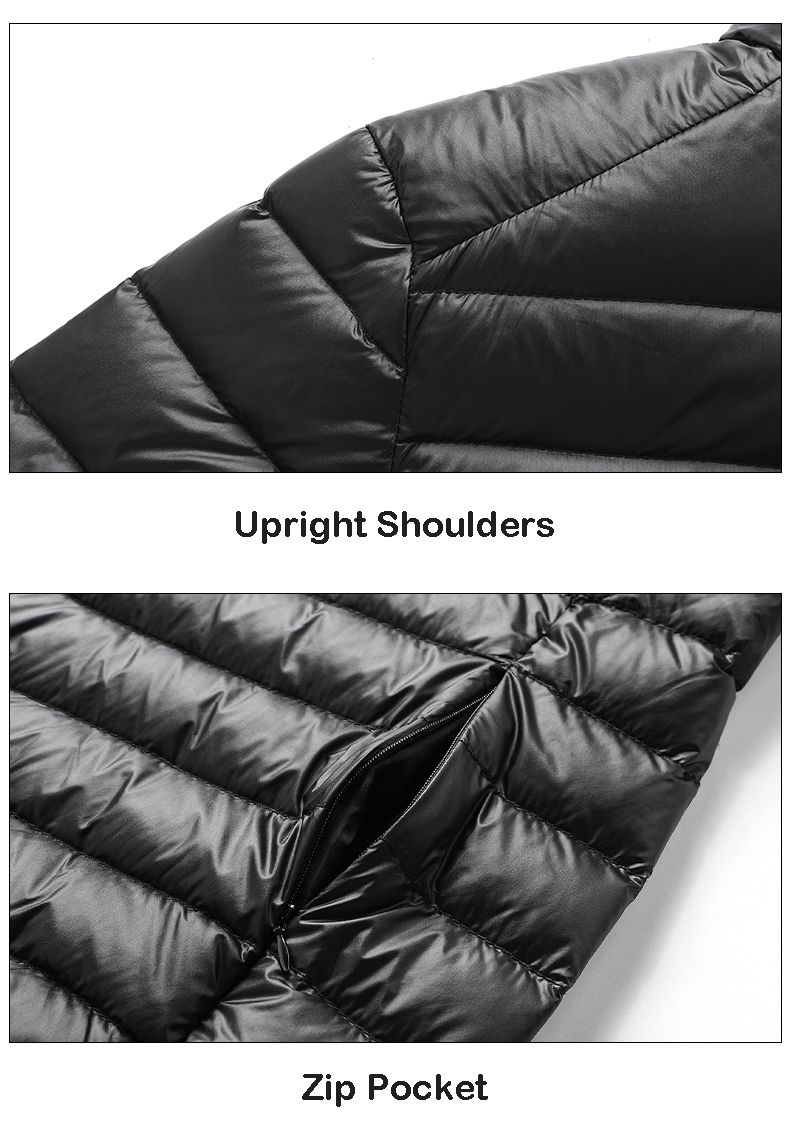 Hooded Down Jacket Ultralight Camping Trekking Hiking Waterproof - Blue