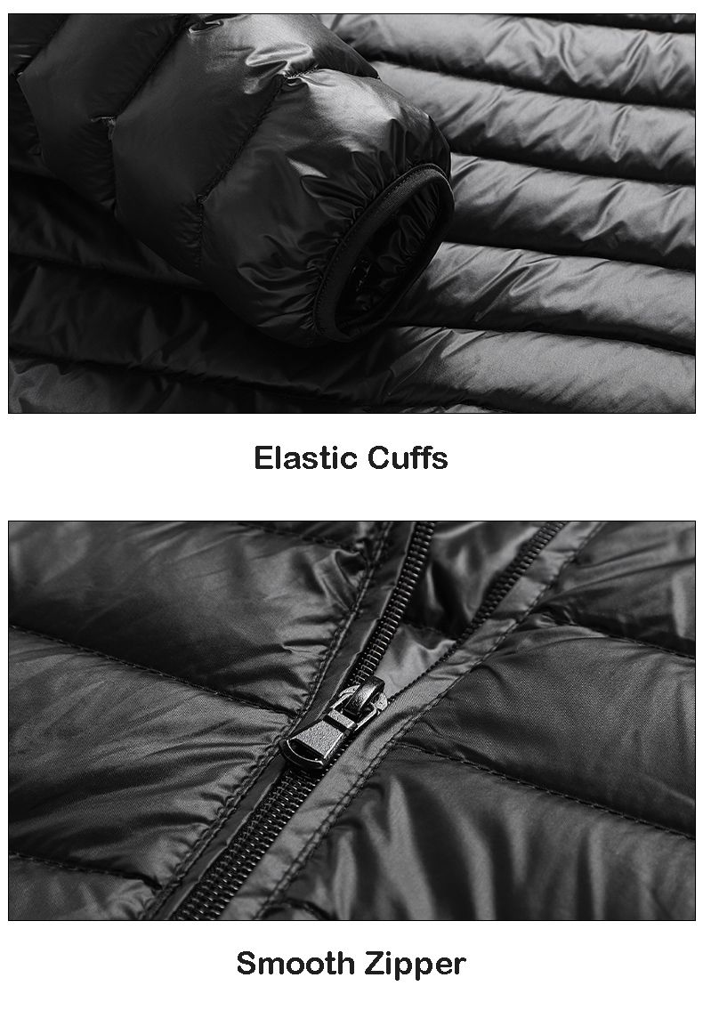 Hooded Down Jacket Ultralight Camping Trekking Hiking Waterproof - Blue
