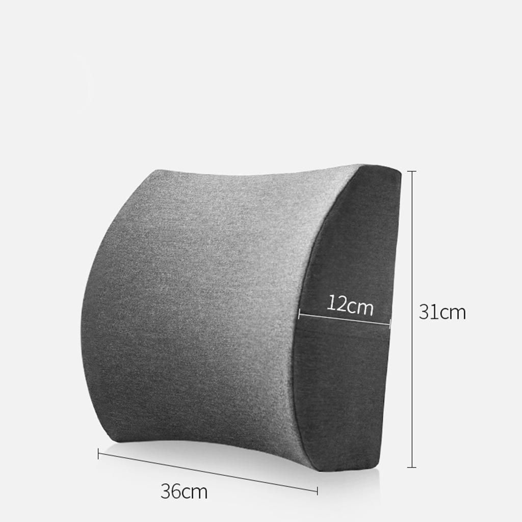 Breathable  Back Support Memory Foam Waist Straps Dark Gray