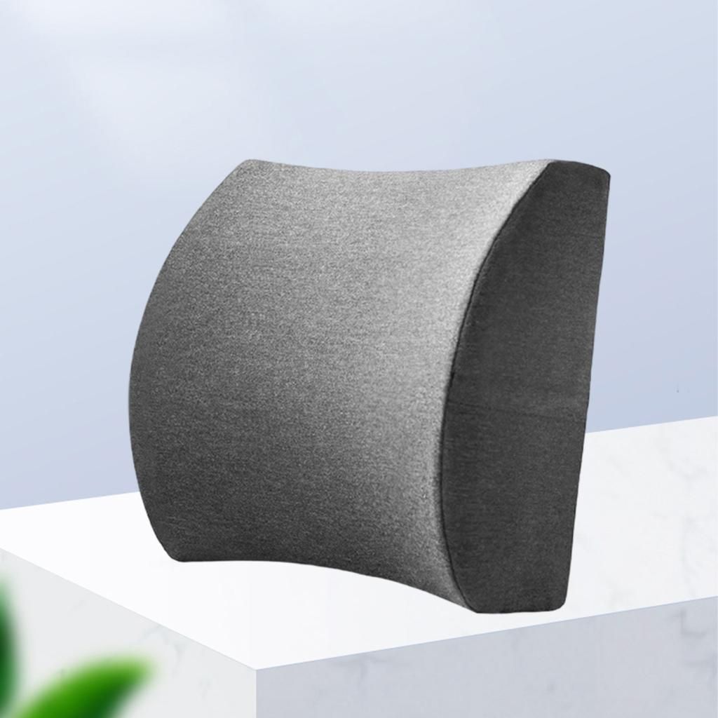 Breathable  Back Support Memory Foam Waist Straps Dark Gray