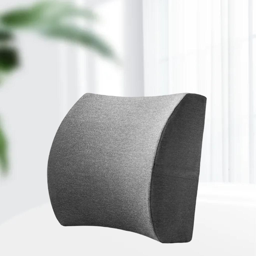 Breathable  Back Support Memory Foam Waist Straps Dark Gray