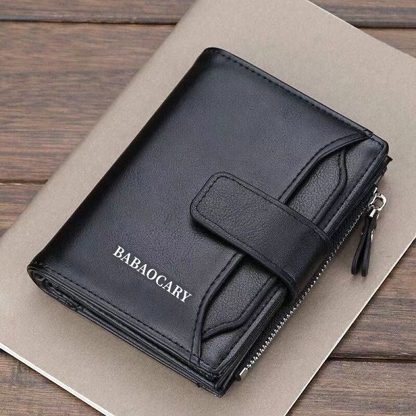 Fahion Men Pu Leather Short Wallets Card Holder Multfunction