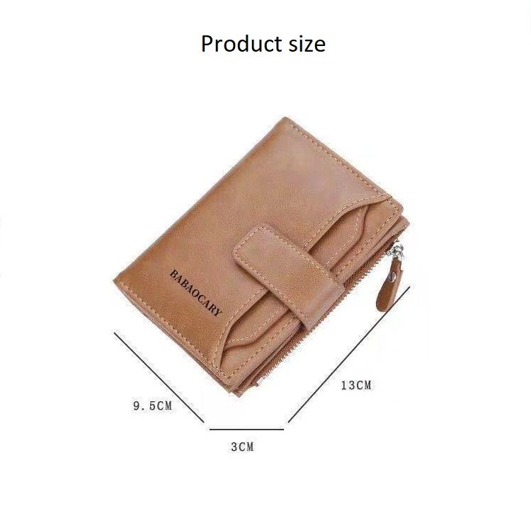 Fahion Men Pu Leather Short Wallets Card Holder Multfunction