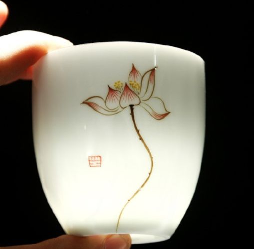 6 Pcs Traditional Ceramic Tea Cup Handpainted Sets Of 6 Cups Chinese Kung Fu Cup Porcelain Teacups Sets Drinkware 150ml