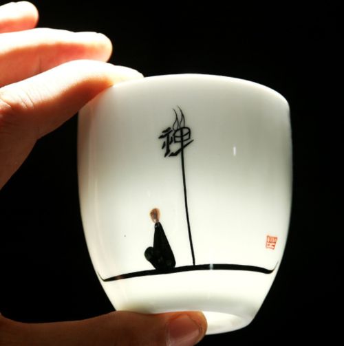 6 Pcs Traditional Ceramic Tea Cup Handpainted Sets Of 6 Cups Chinese Kung Fu Cup Porcelain Teacups Sets Drinkware 150ml