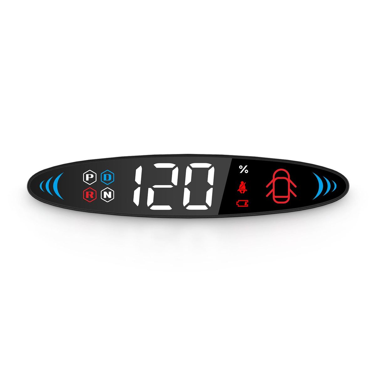 Heads-Up Display Digital Speedometer Display Vehicle Speed, Gear, Turn Signal, Remaining Battery, Door Reminder, Seat Belt Reminder Replacement for Tesla Model 3 Model Y 2019-2022
