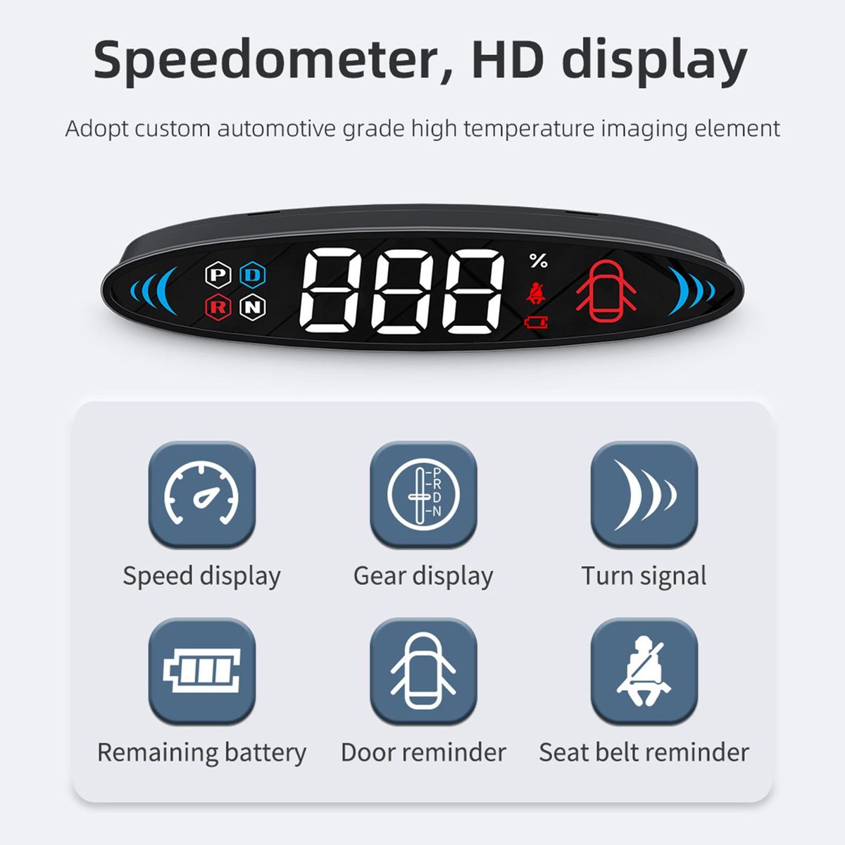 Heads-Up Display Digital Speedometer Display Vehicle Speed, Gear, Turn Signal, Remaining Battery, Door Reminder, Seat Belt Reminder Replacement for Tesla Model 3 Model Y 2019-2022