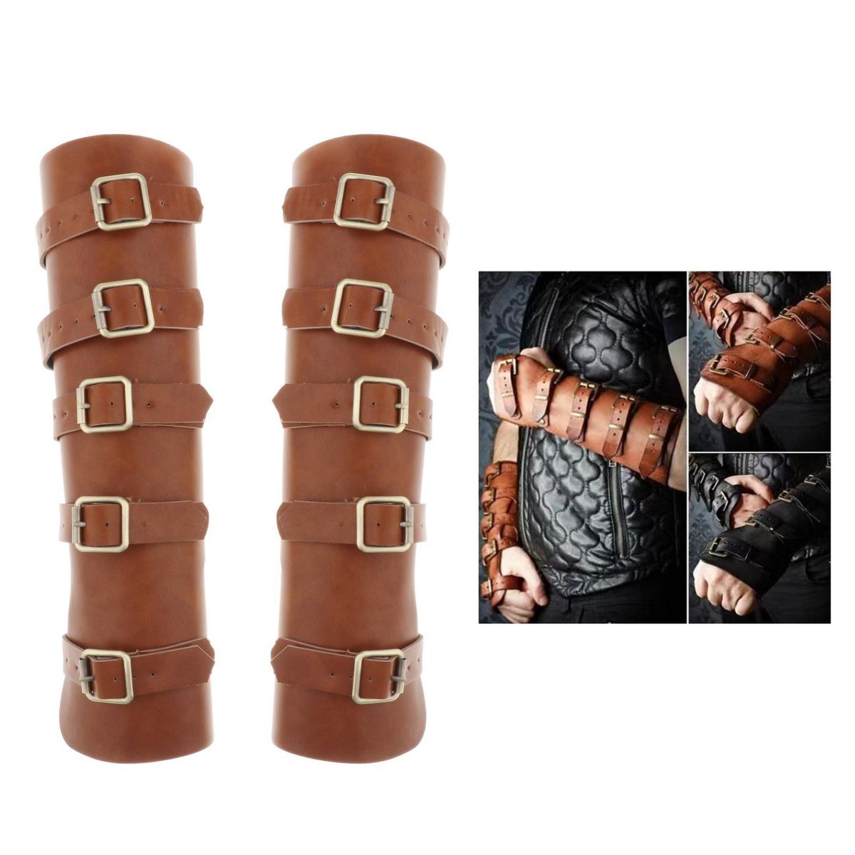 Shooting Hunting Leather Arm Guard Protection Archery Arrow Brown