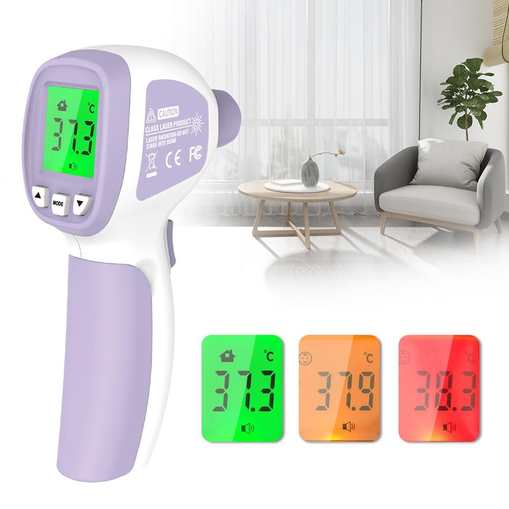 LCD Digital IR Thermometer Non-contact Infrared Forehead Thermometer Fever Thermometer Dual Mode Temperature Meter with Fever Alarm Data Storage