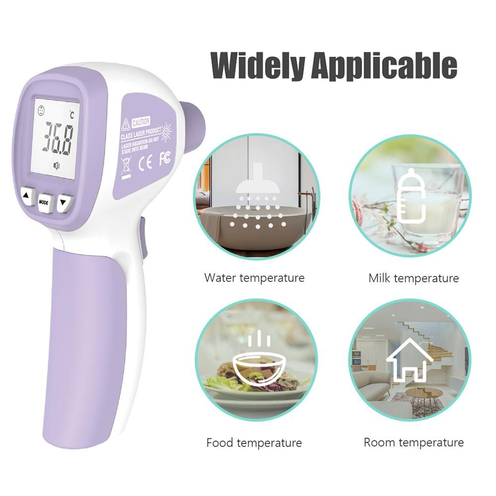 LCD Digital IR Thermometer Non-contact Infrared Forehead Thermometer Fever Thermometer Dual Mode Temperature Meter with Fever Alarm Data Storage