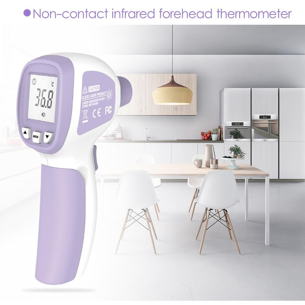 LCD Digital IR Thermometer Non-contact Infrared Forehead Thermometer Fever Thermometer Dual Mode Temperature Meter with Fever Alarm Data Storage