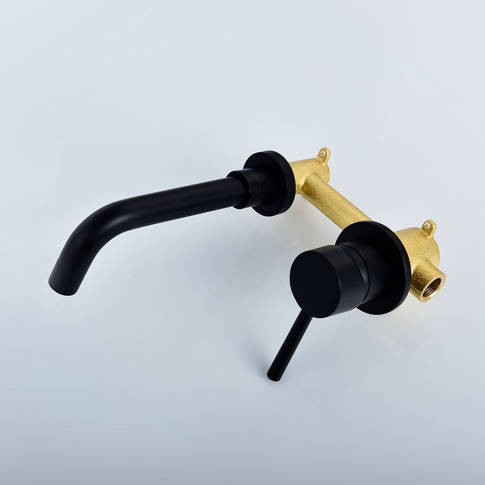 Brass Black Basin Faucet Single Handle Wall Mounted Bathroom Mixer Basin Taps Washroom Sink Faucet For Bathroom Vanity, Bowl Sink, BB6083A