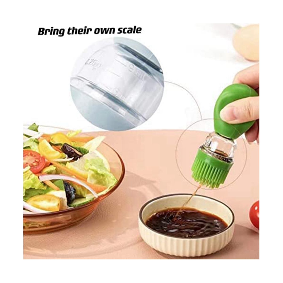 Olive Oil Dispenser with Brush, Measuring Oil Dispenser D