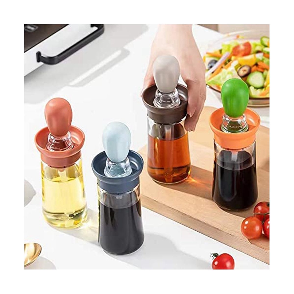 Olive Oil Dispenser with Brush, Measuring Oil Dispenser D