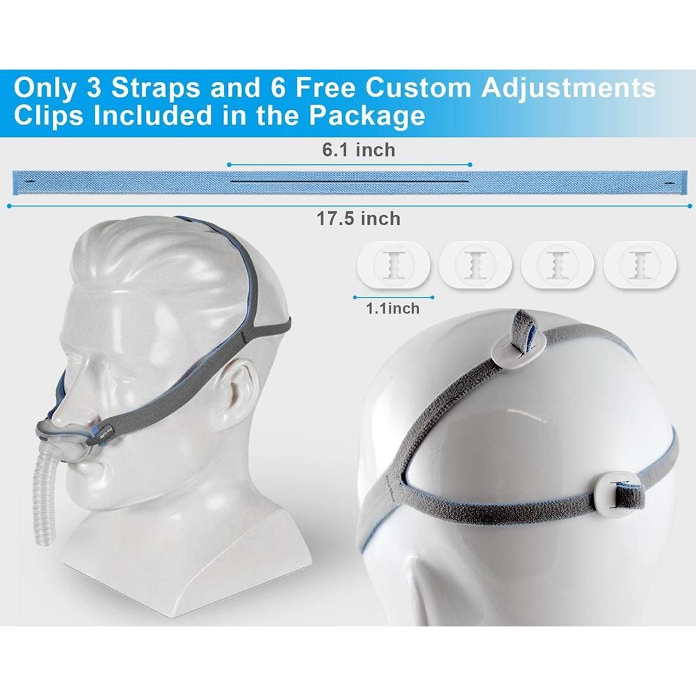 Replacement Headgear Compatible for ResMed Airfit P10 Nasal Pillow CPAP Strap 3 Shoulder Straps and 6 Adjustment Clips A