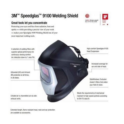 Speedglas Welding Helmet 9100 W Auto Darkening Filter 9100XX