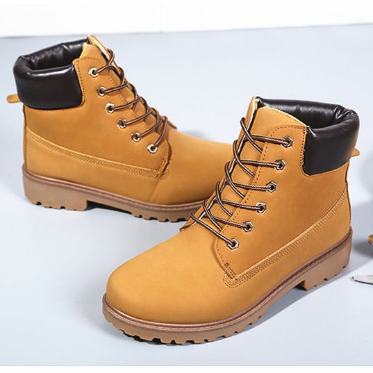 Women Shoes Martin Boots Shoes Ladies Shoes PU Leather Boots Yellow