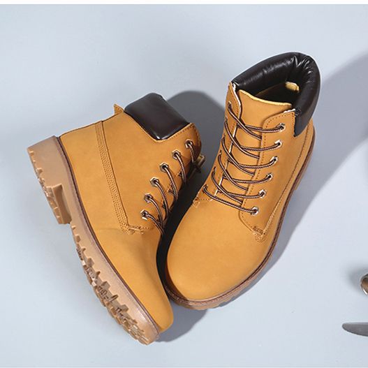 Women Shoes Martin Boots Shoes Ladies Shoes PU Leather Boots Yellow