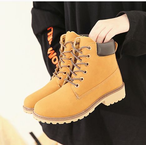 Women Shoes Martin Boots Shoes Ladies Shoes PU Leather Boots Yellow