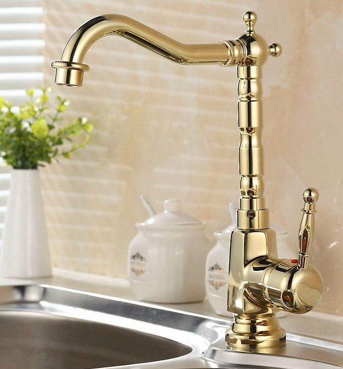 New Arrivals European Retro Style Gold Color Finish Kitchen