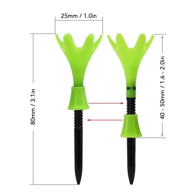 3pcs Plastic Golf Tees Height Adjustable Golfing Tees