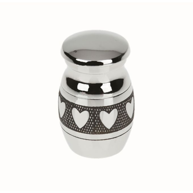 3pcs Small Heart Stainless Steel Cremation Urn  Urn Keepsake Jar