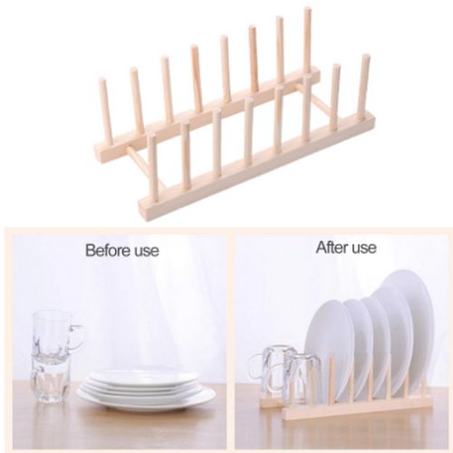 Wooden Dish Plate Rack Mug Storage Rack