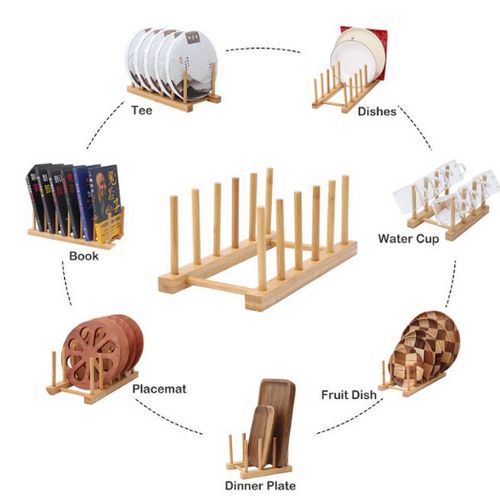 Wooden Dish Plate Rack Mug Storage Rack