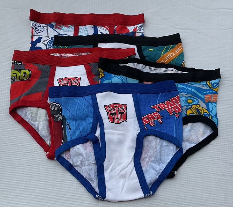 Set Of 5 Transformers Boys Briefs