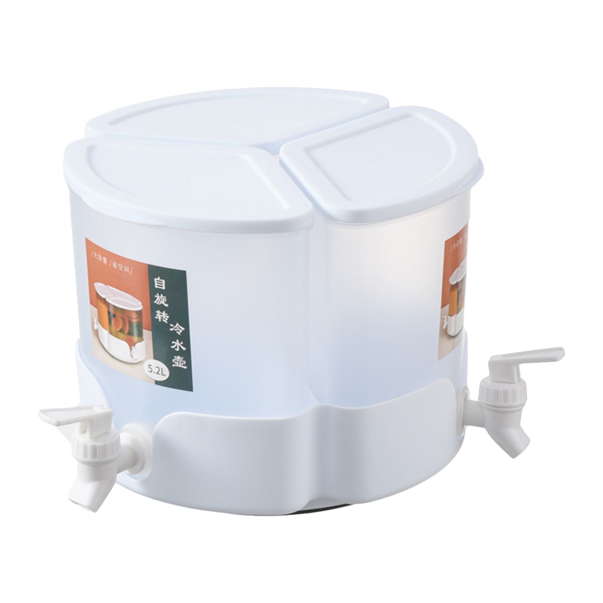 3 Tanks Beverage Dispenser 1.7L Per Tank Rotating Cold