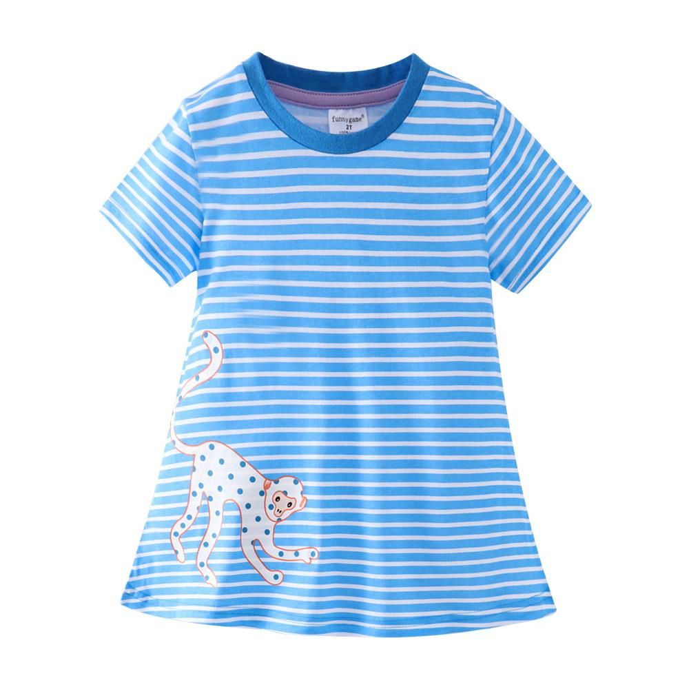 Spring and summer children cute cartoon girl lady short sleeve dress children Princess chi