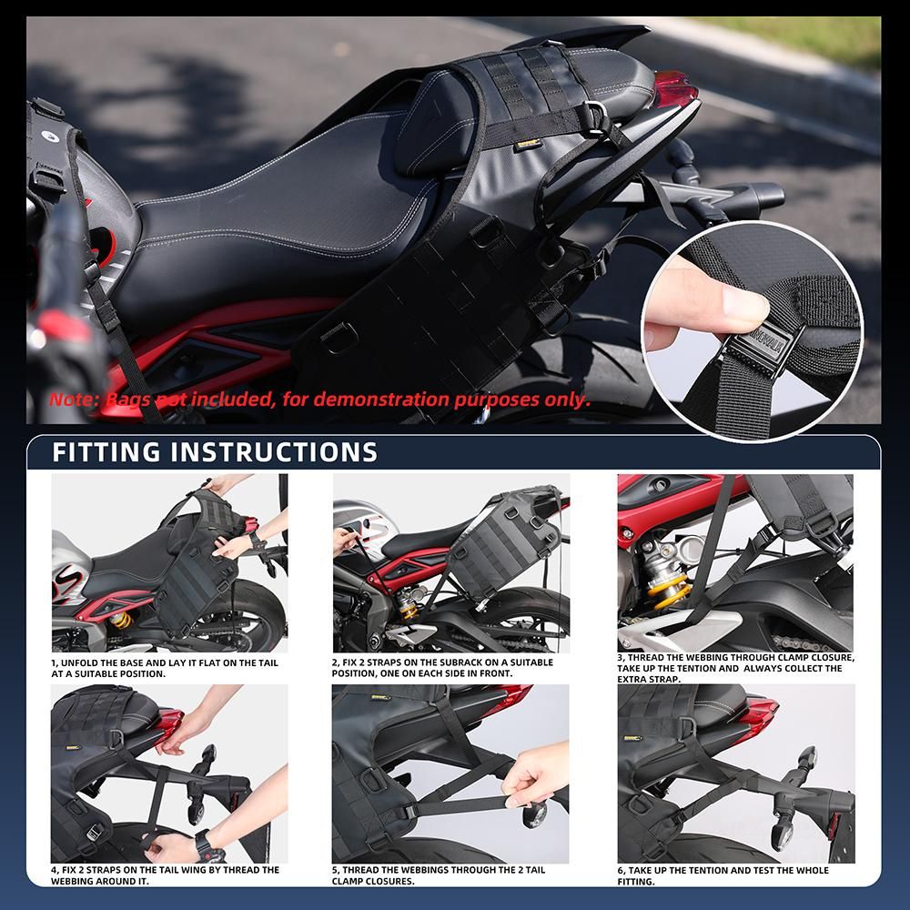 Motorcycle Rearseat Side Bag Base Portable Motor Accessory Universal Motorcross Rear Side Bag Base Motor Tail Bag Saddle
