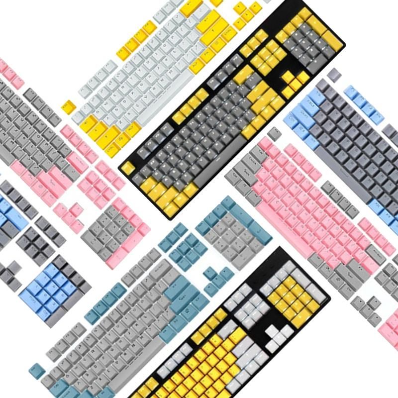 104Pcs Anti-skid Backlit ABS Keycaps Mechanical-Pink