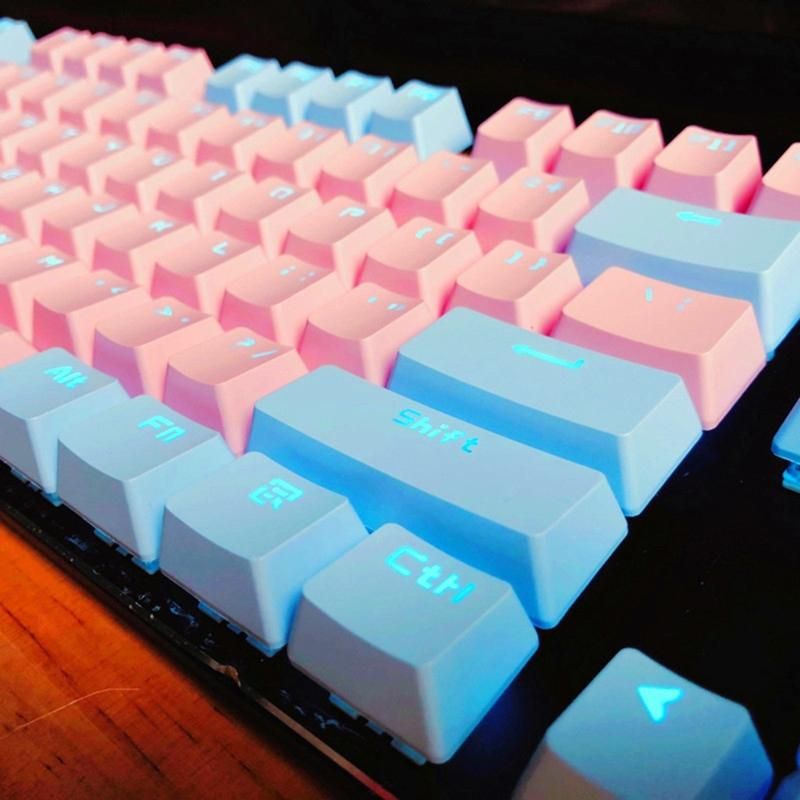 104Pcs Anti-skid Backlit ABS Keycaps Mechanical-Pink