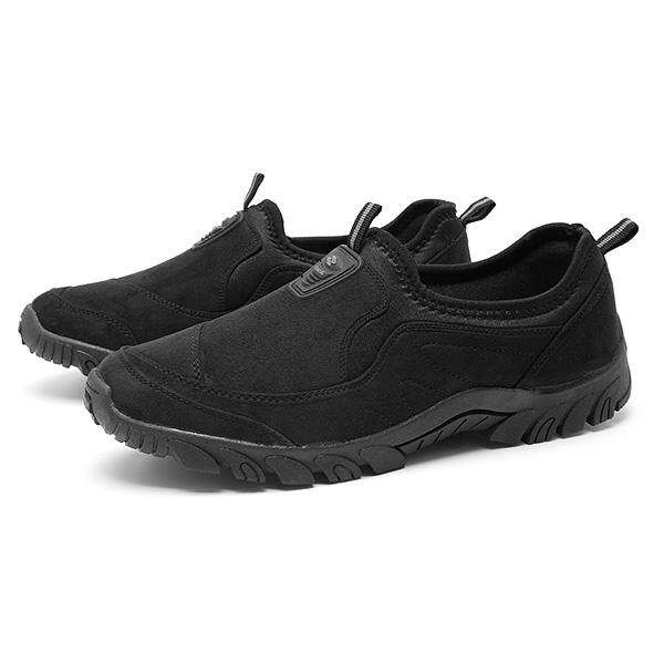 Men Canvas Elastic Slip On Light Weight Sports Outdoors Walking Shoes Sneakers Black {44}