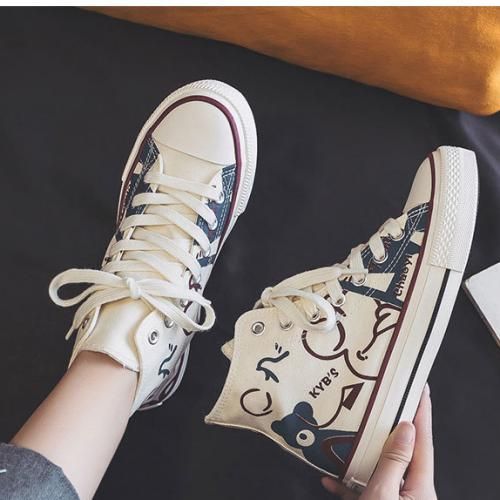 New High Top Canvas Shoes Women Running Sports Casual Shoes