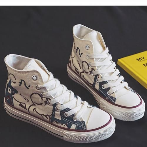 New High Top Canvas Shoes Women Running Sports Casual Shoes