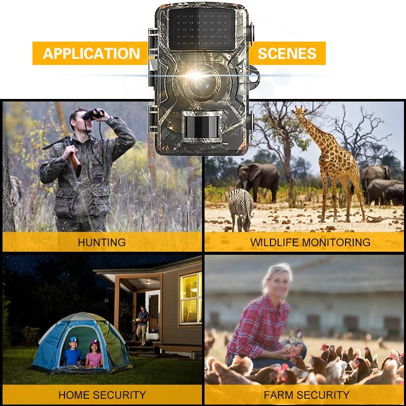 16MP 1080P Wildlife Hunting Trail and Game Camera with 16GB/32GB TF Card Motion Activated Security Camera IP66 Waterproof Outdoor Infrared Night Vision Hunting Scouting Camera