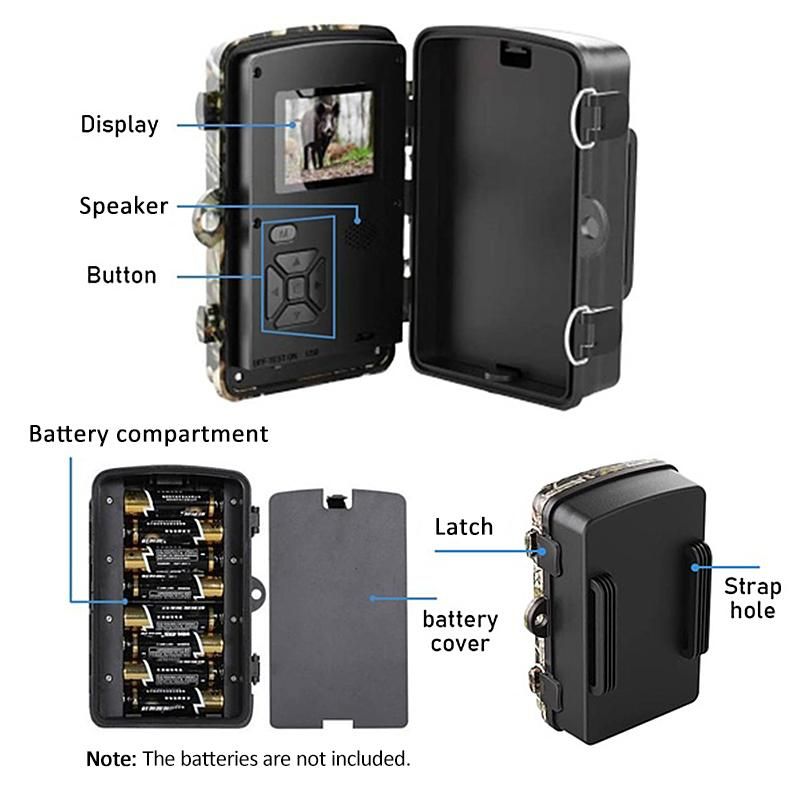 16MP 1080P Wildlife Hunting Trail and Game Camera with 16GB/32GB TF Card Motion Activated Security Camera IP66 Waterproof Outdoor Infrared Night Vision Hunting Scouting Camera