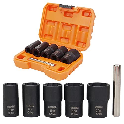 Luckyway 6Piece Twist Socket Set Lug Nut Remover Extractor T