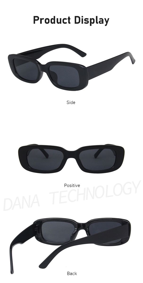 FG08 Unisex Oval UV Protective Fashion Sunglasses - Black