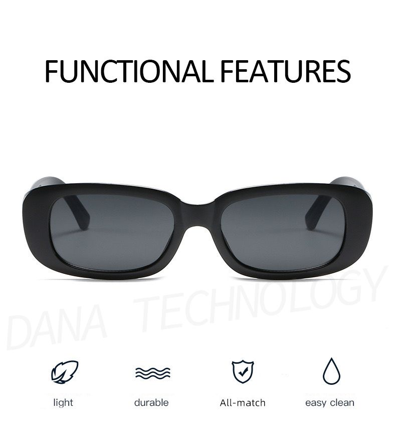 FG08 Unisex Oval UV Protective Fashion Sunglasses - Black