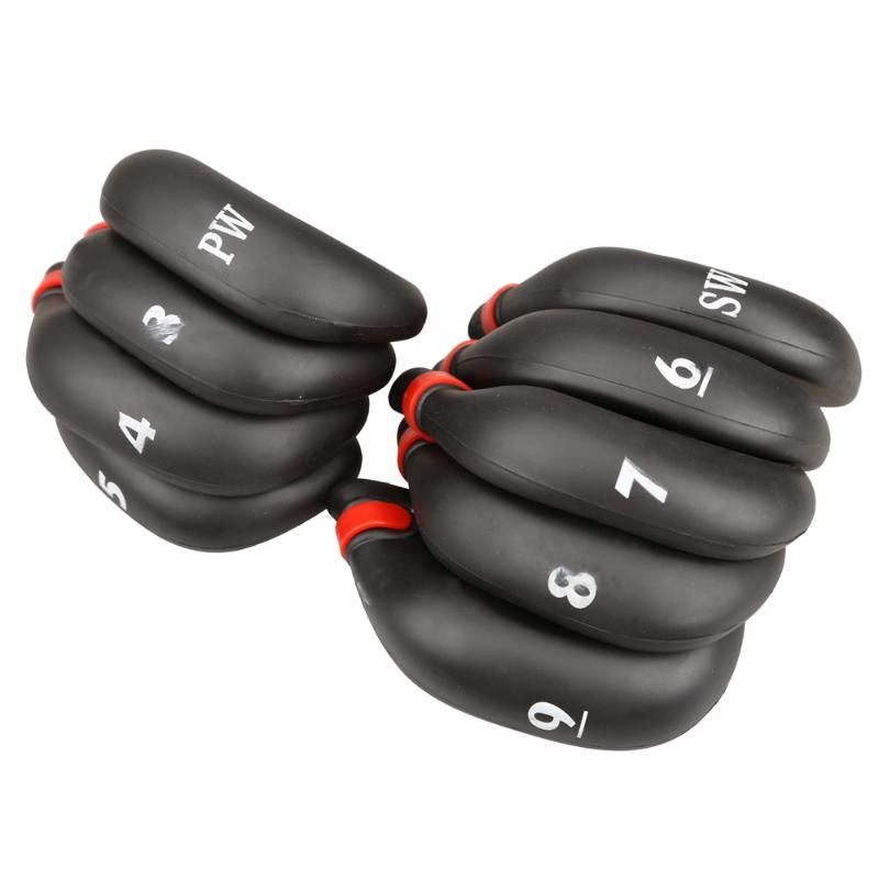 9pcs Black Golf Club Iron Putter Head Covers Protect Set