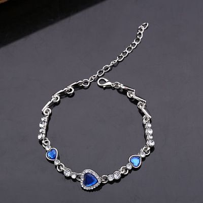Bracelet Women Girl Crystal Heart Shaped