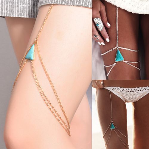 Fashion Thigh Leg Chain Bikini-Silver