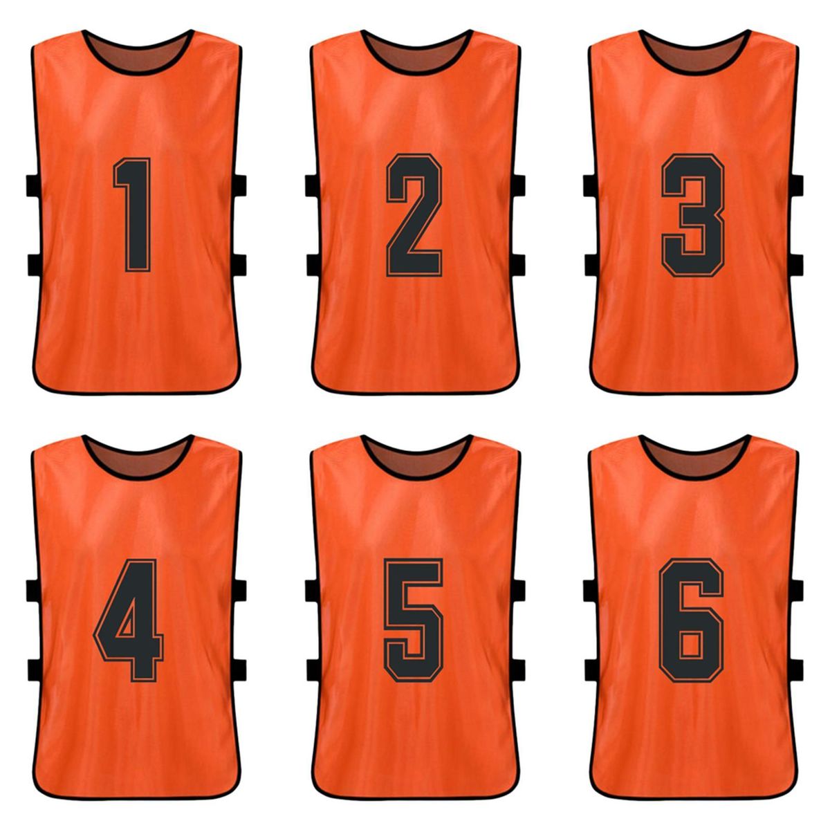 6 PCS Adults Soccer Pinnies Quick Drying Football Team Jerseys Youth Sports Scrimmage Soccer Team Training Numbered Bibs Practice Sports Vest