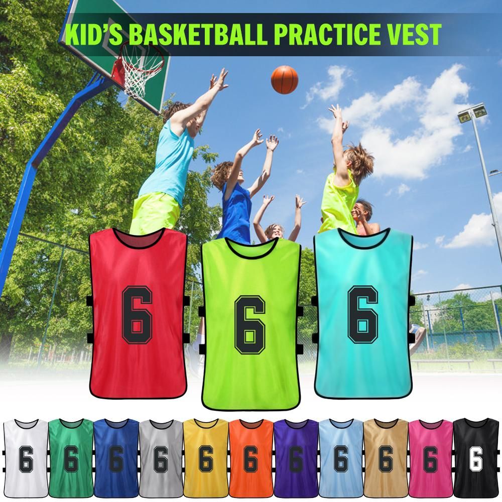 6 PCS Adults Soccer Pinnies Quick Drying Football Team Jerseys Youth Sports Scrimmage Soccer Team Training Numbered Bibs Practice Sports Vest