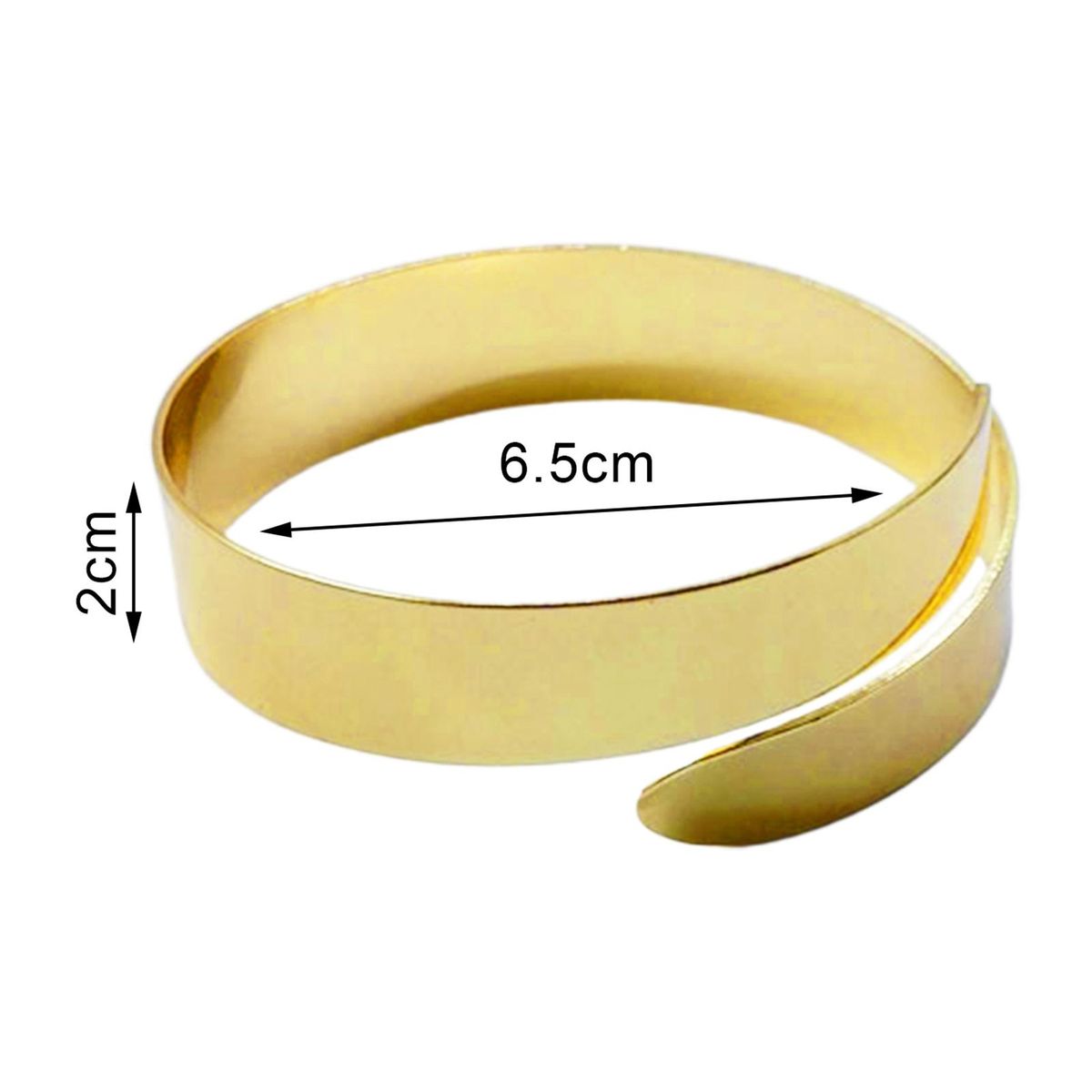 Double Layered Opening Cuff Bracelet Alloy Wide-Golden